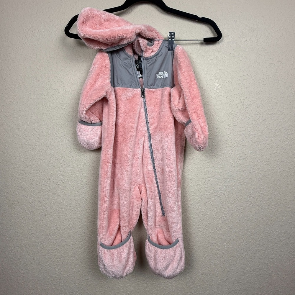 The North Face Baby Fleece Bunting Osito Pink Snowsuit 6-12 M Hooded Gorpcore